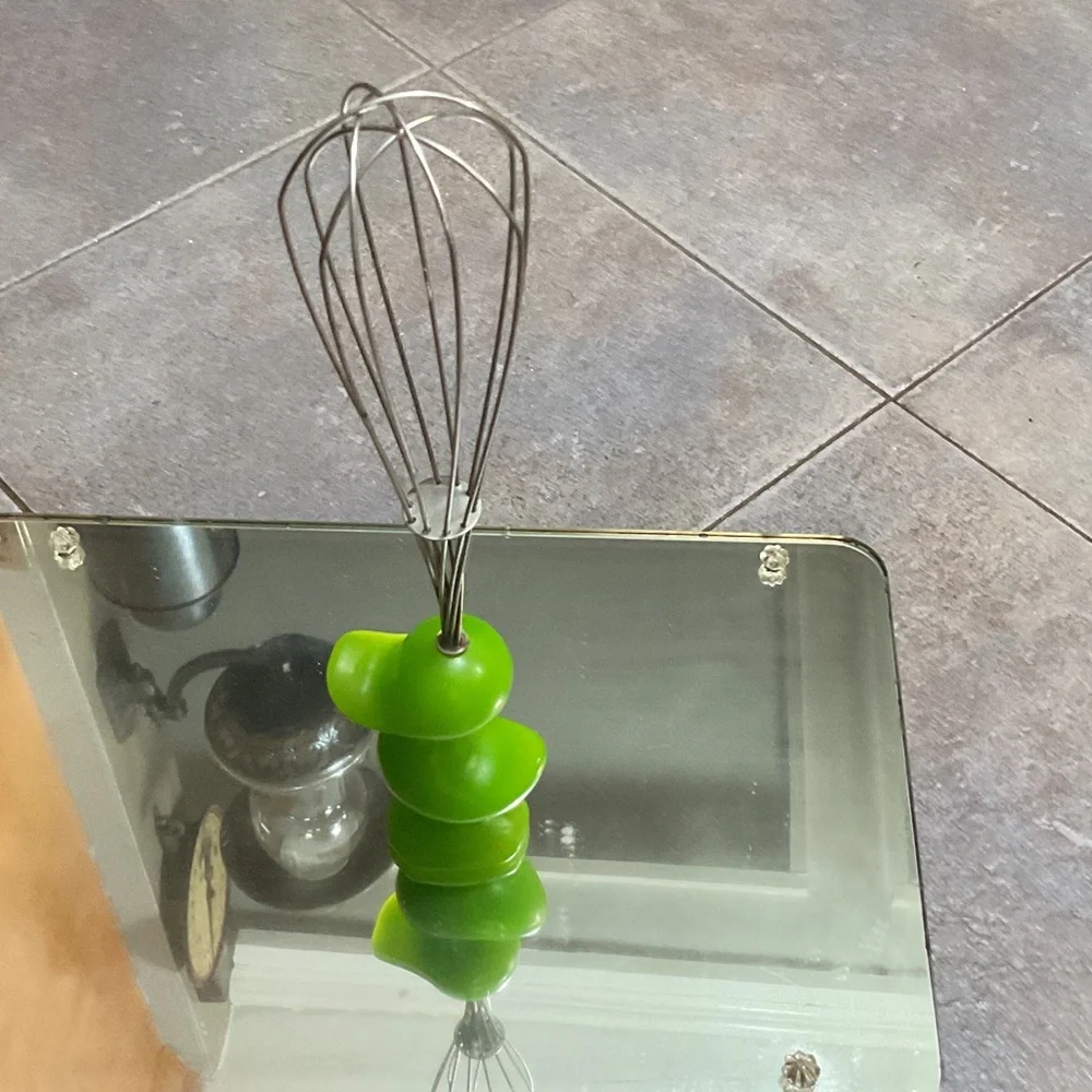 Stainless Steel Whisk with Green Handle